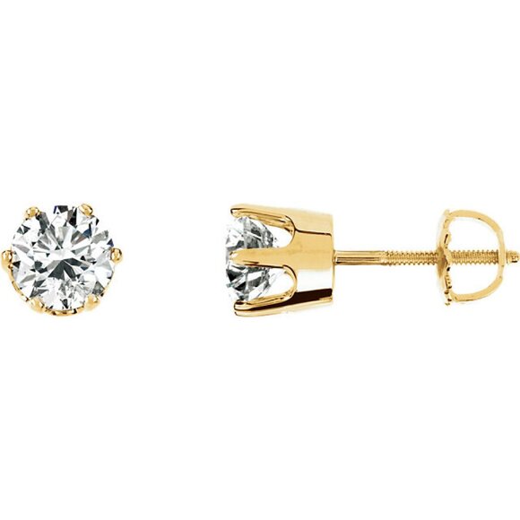 Round Diamond Studs 14K Yellow Gold (2.01 Ct I Si2 Gia ) C47204151